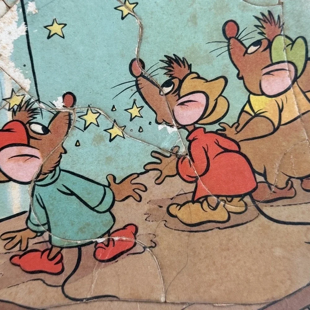 Vintage 1950 Walt Disney Cinderella‎ Fairy Godmother Puzzle Jaymar Tray Style